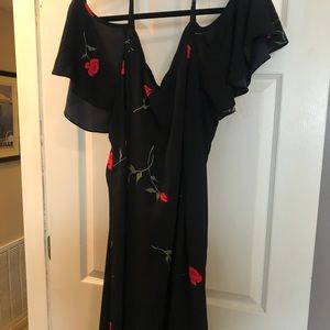 Ashley Graham red rose dress